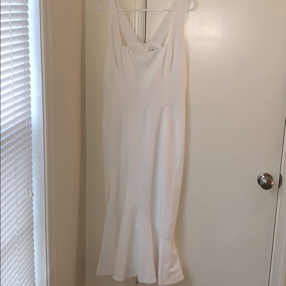 Dress the Population NWT white midi dress